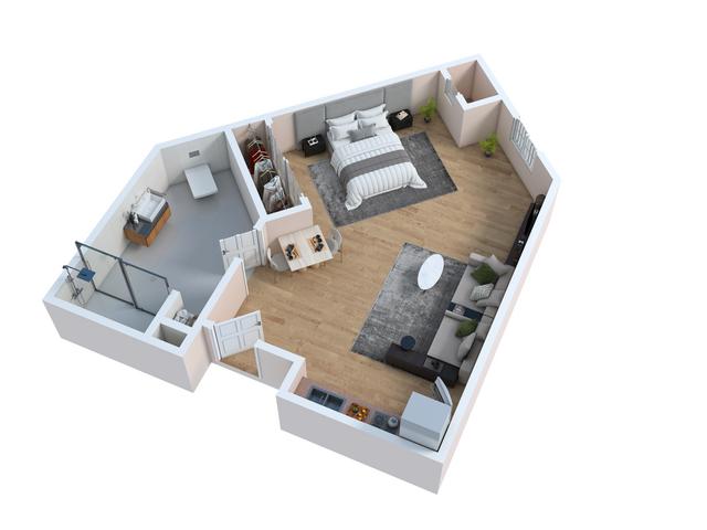 Assisted Living Studio Plan 1.1