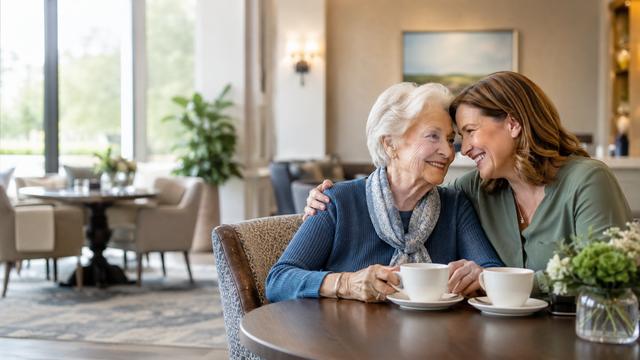 Mother Daughter - Coffee at Bistro