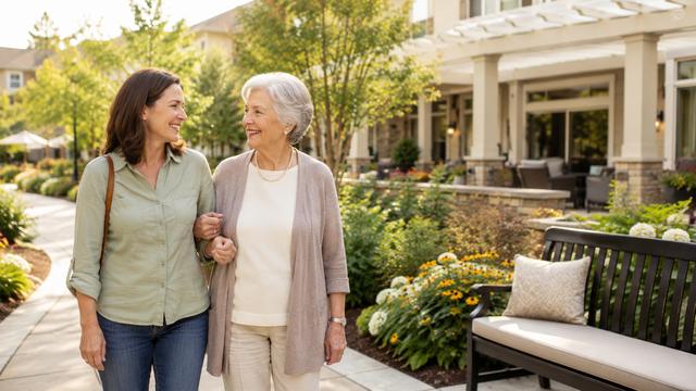 Walking through the senior living garden