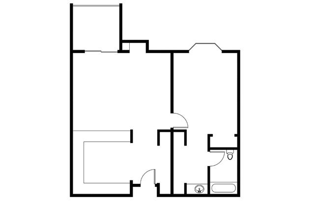 One Bedroom - 740 sq ft
